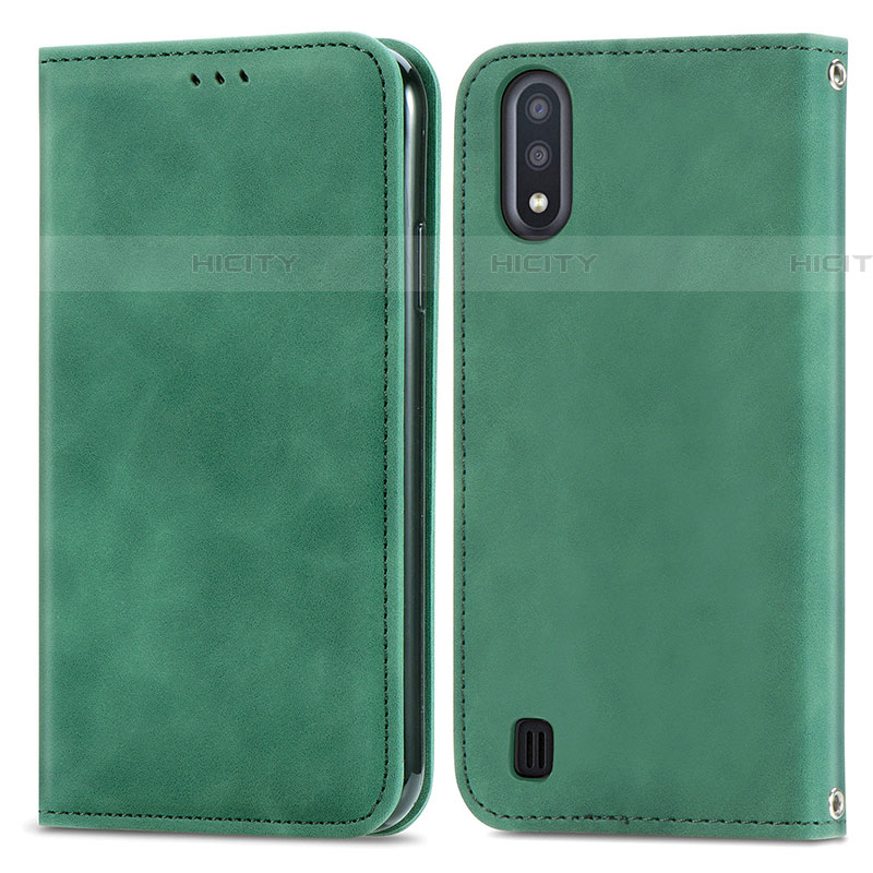 Funda de Cuero Cartera con Soporte Carcasa S04D para Samsung Galaxy A01 SM-A015