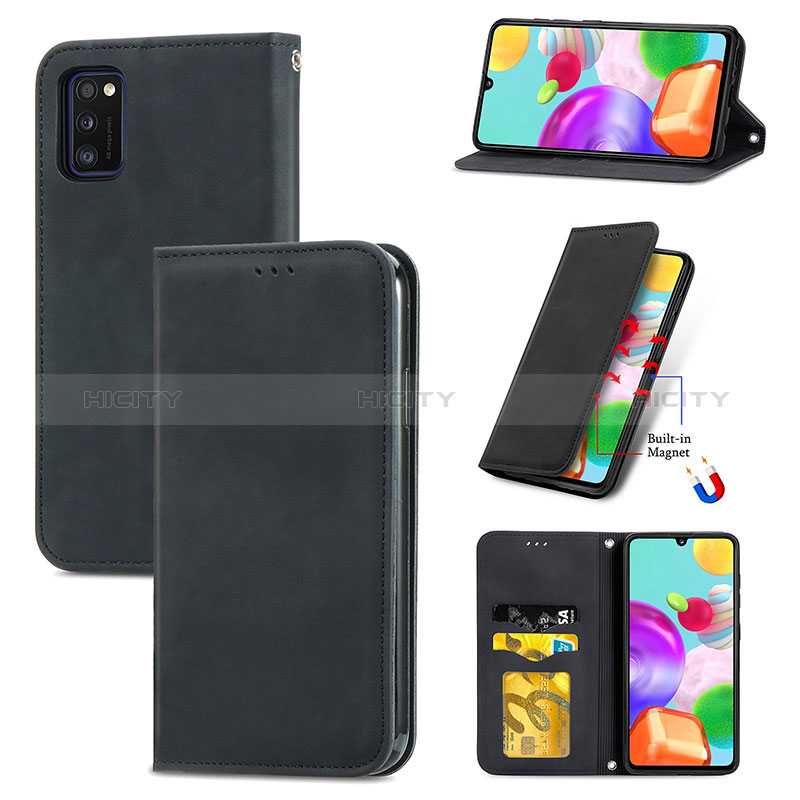 Funda de Cuero Cartera con Soporte Carcasa S04D para Samsung Galaxy A41