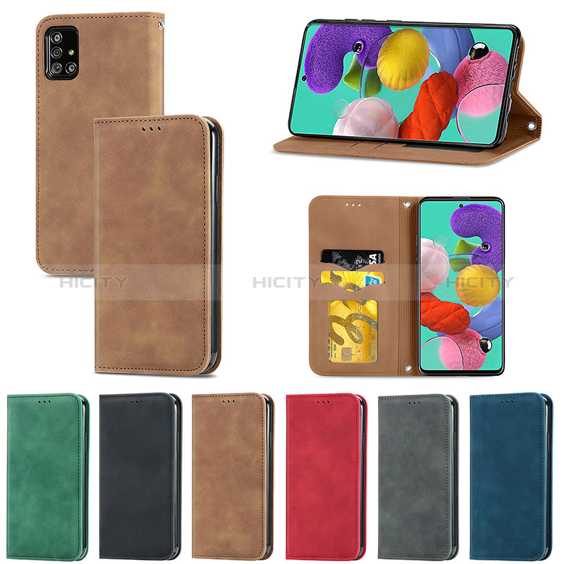 Funda de Cuero Cartera con Soporte Carcasa S04D para Samsung Galaxy A71 5G