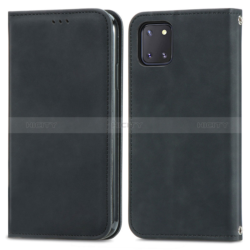 Funda de Cuero Cartera con Soporte Carcasa S04D para Samsung Galaxy A81 Negro