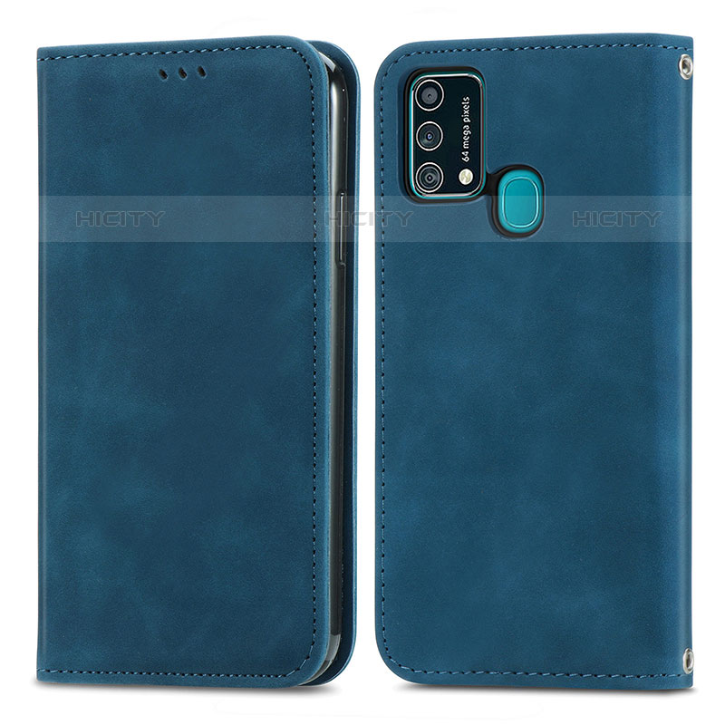 Funda de Cuero Cartera con Soporte Carcasa S04D para Samsung Galaxy F41 Azul