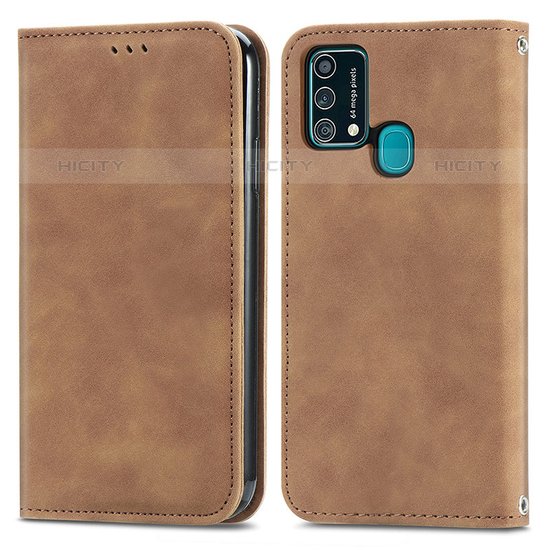 Funda de Cuero Cartera con Soporte Carcasa S04D para Samsung Galaxy F41 Marron