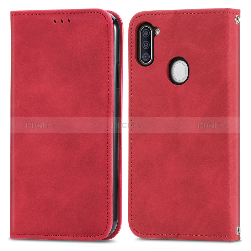 Funda de Cuero Cartera con Soporte Carcasa S04D para Samsung Galaxy M11 Rojo