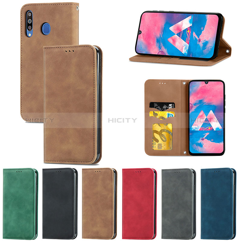 Funda de Cuero Cartera con Soporte Carcasa S04D para Samsung Galaxy M30