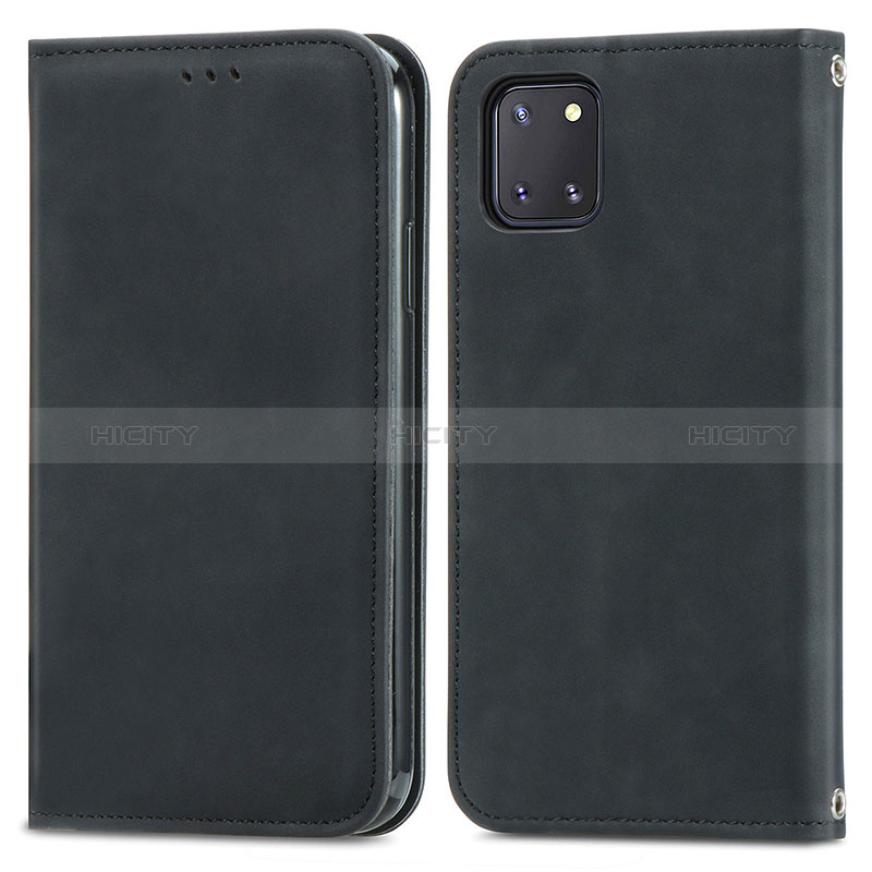 Funda de Cuero Cartera con Soporte Carcasa S04D para Samsung Galaxy Note 10 Lite Negro