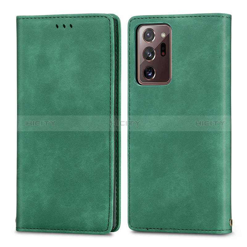 Funda de Cuero Cartera con Soporte Carcasa S04D para Samsung Galaxy Note 20 Ultra 5G Verde