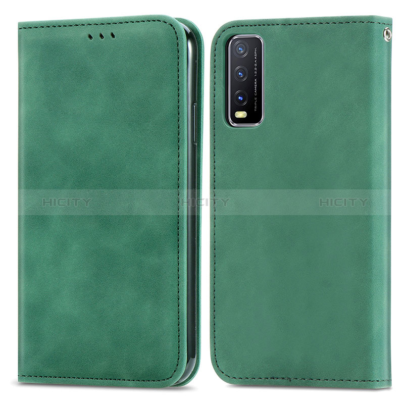 Funda de Cuero Cartera con Soporte Carcasa S04D para Vivo Y12s