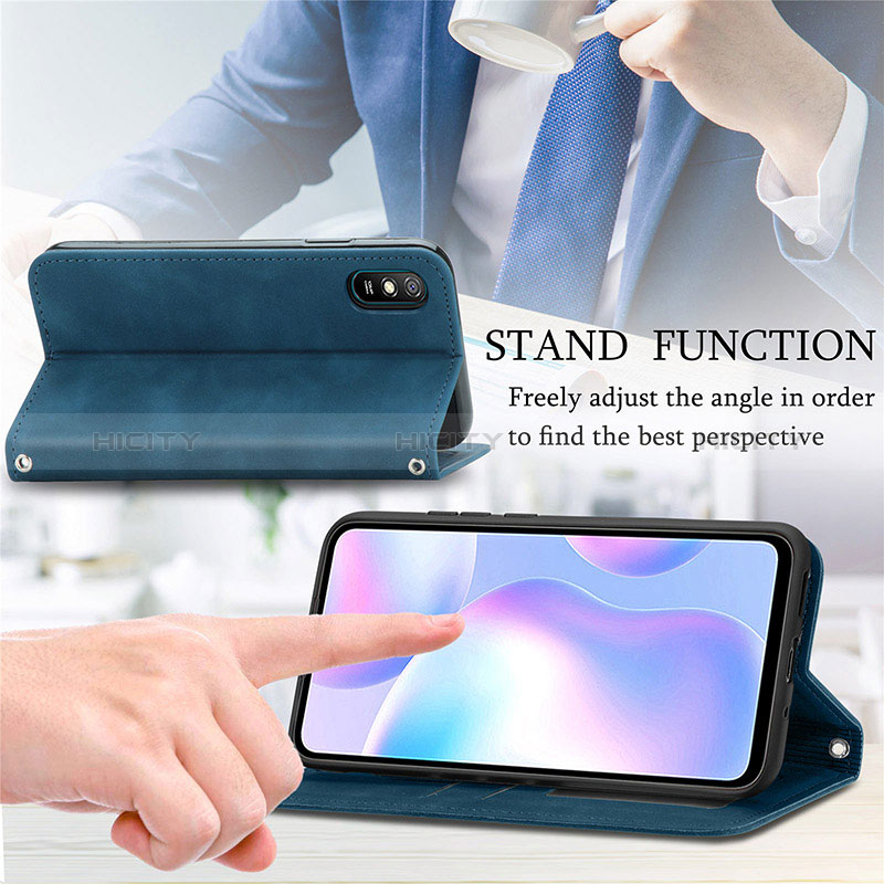 Funda de Cuero Cartera con Soporte Carcasa S04D para Xiaomi Redmi 9AT