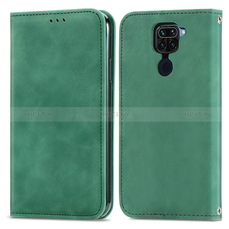 Funda de Cuero Cartera con Soporte Carcasa S04D para Xiaomi Redmi Note 9 Verde