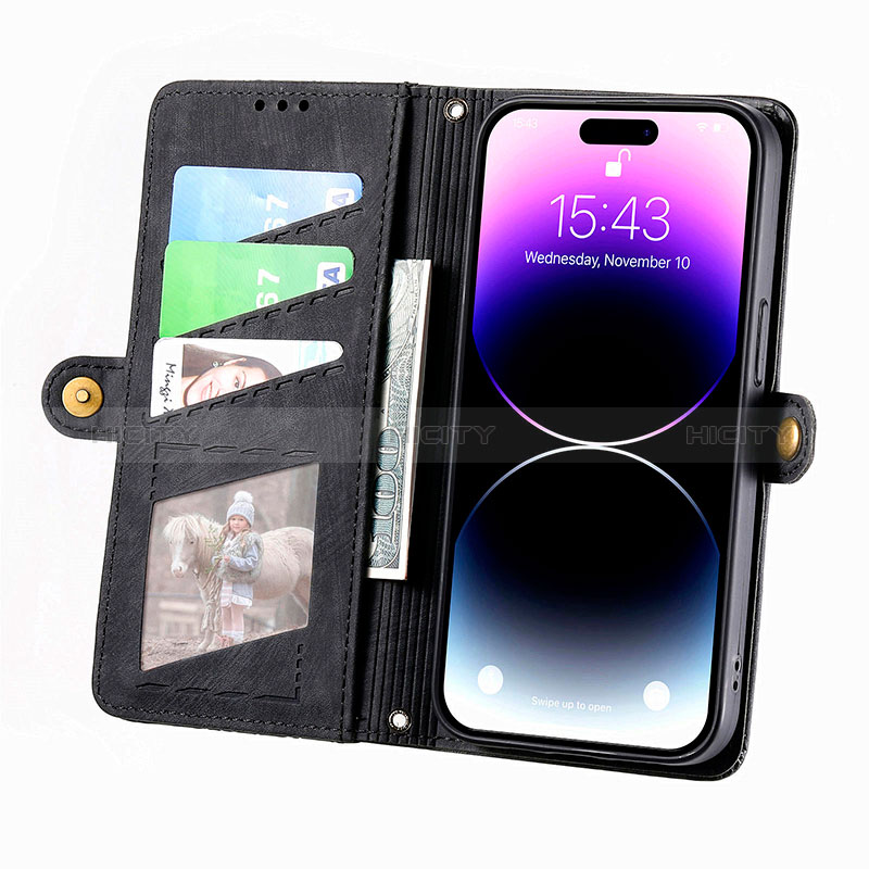 Funda de Cuero Cartera con Soporte Carcasa S05D para Apple iPhone 13