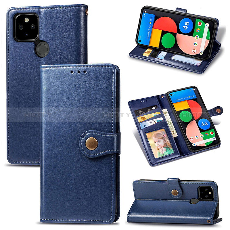 Funda de Cuero Cartera con Soporte Carcasa S05D para Google Pixel 5