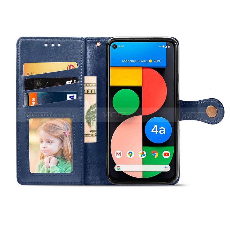 Funda de Cuero Cartera con Soporte Carcasa S05D para Google Pixel 5