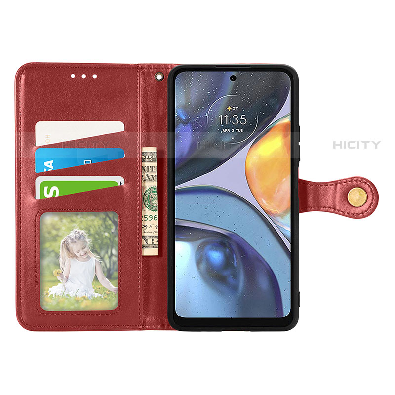 Funda de Cuero Cartera con Soporte Carcasa S05D para Motorola Moto G22