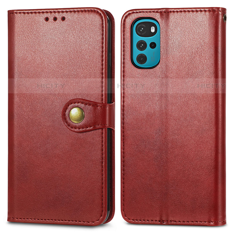 Funda de Cuero Cartera con Soporte Carcasa S05D para Motorola Moto G22 Rojo