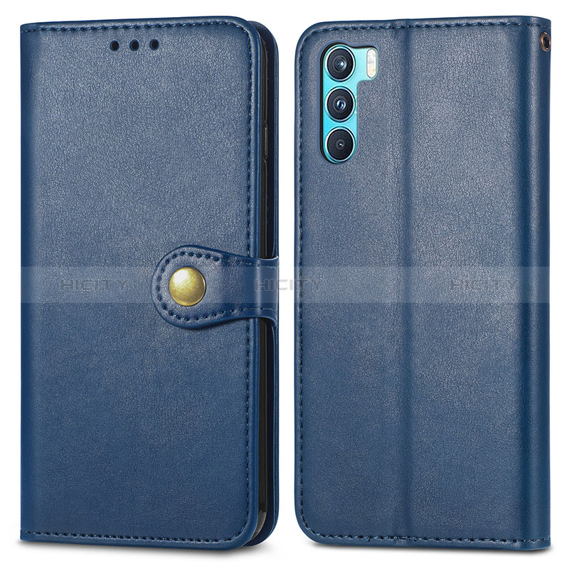 Funda de Cuero Cartera con Soporte Carcasa S05D para Oppo K9 Pro 5G Azul