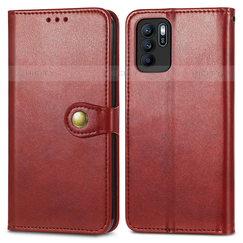 Funda de Cuero Cartera con Soporte Carcasa S05D para Oppo Reno6 Z 5G