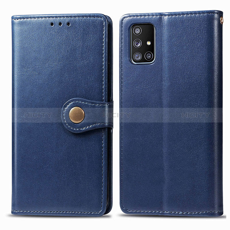 Funda de Cuero Cartera con Soporte Carcasa S05D para Samsung Galaxy A71 5G Azul