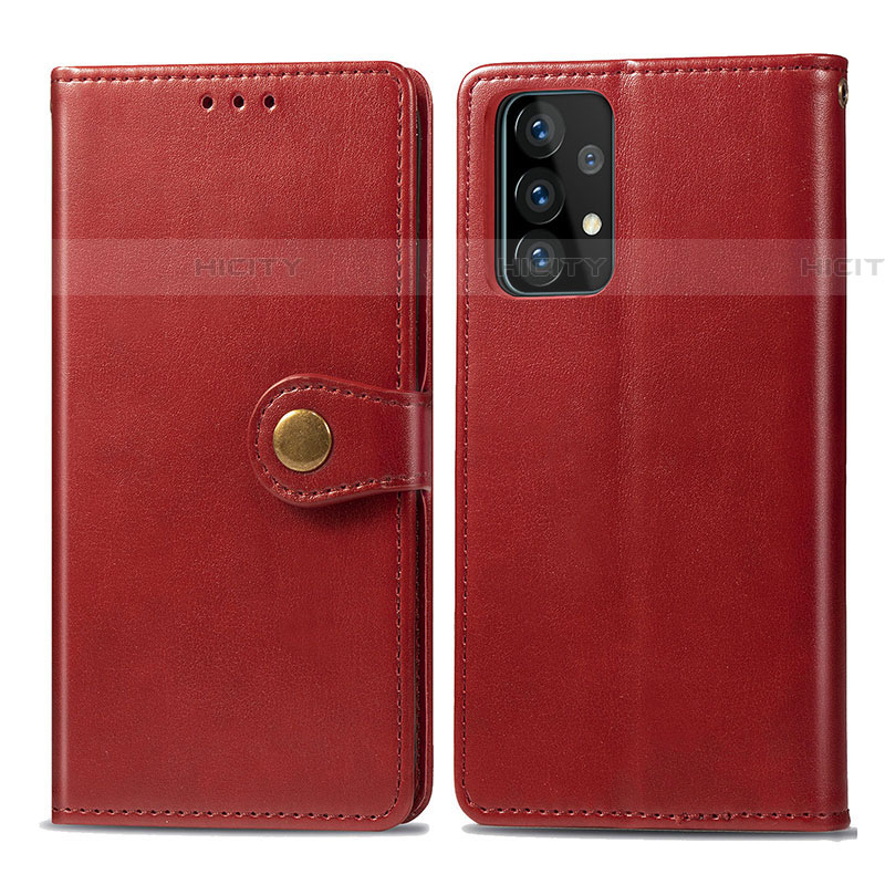 Funda de Cuero Cartera con Soporte Carcasa S05D para Samsung Galaxy A72 5G Rojo