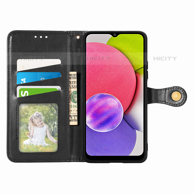 Funda de Cuero Cartera con Soporte Carcasa S05D para Samsung Galaxy M02s