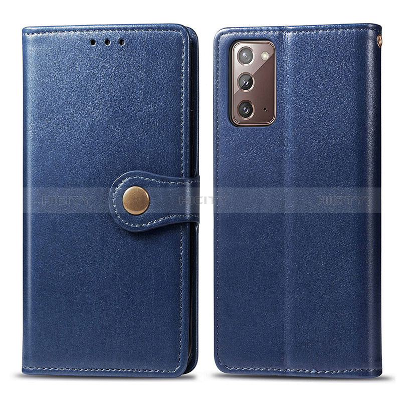 Funda de Cuero Cartera con Soporte Carcasa S05D para Samsung Galaxy Note 20 5G Azul