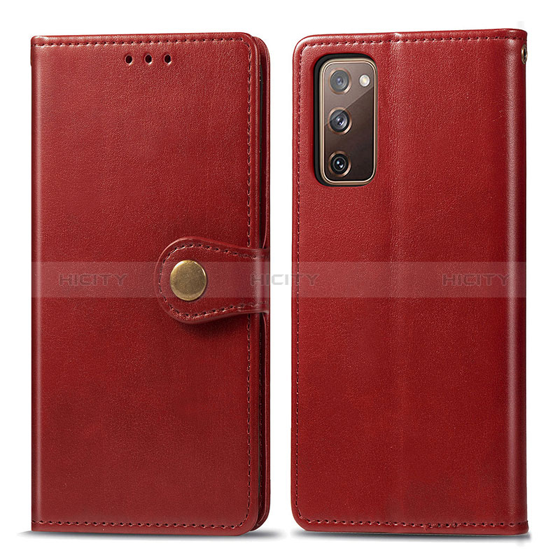 Funda de Cuero Cartera con Soporte Carcasa S05D para Samsung Galaxy S20 FE (2022) 5G Rojo