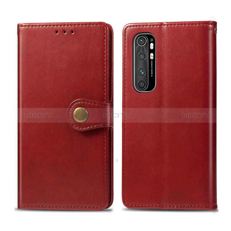Funda de Cuero Cartera con Soporte Carcasa S05D para Xiaomi Mi Note 10 Lite Rojo