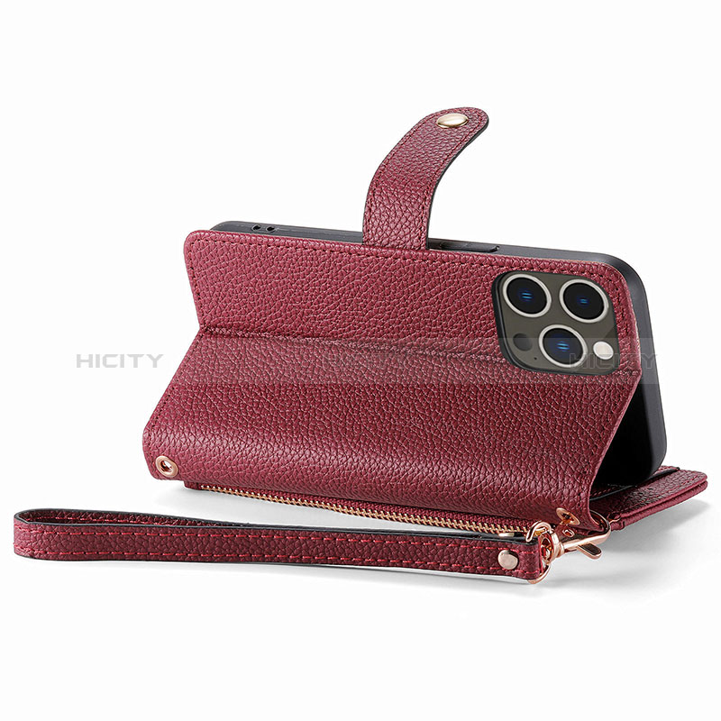 Funda de Cuero Cartera con Soporte Carcasa S07D para Apple iPhone 13 Pro