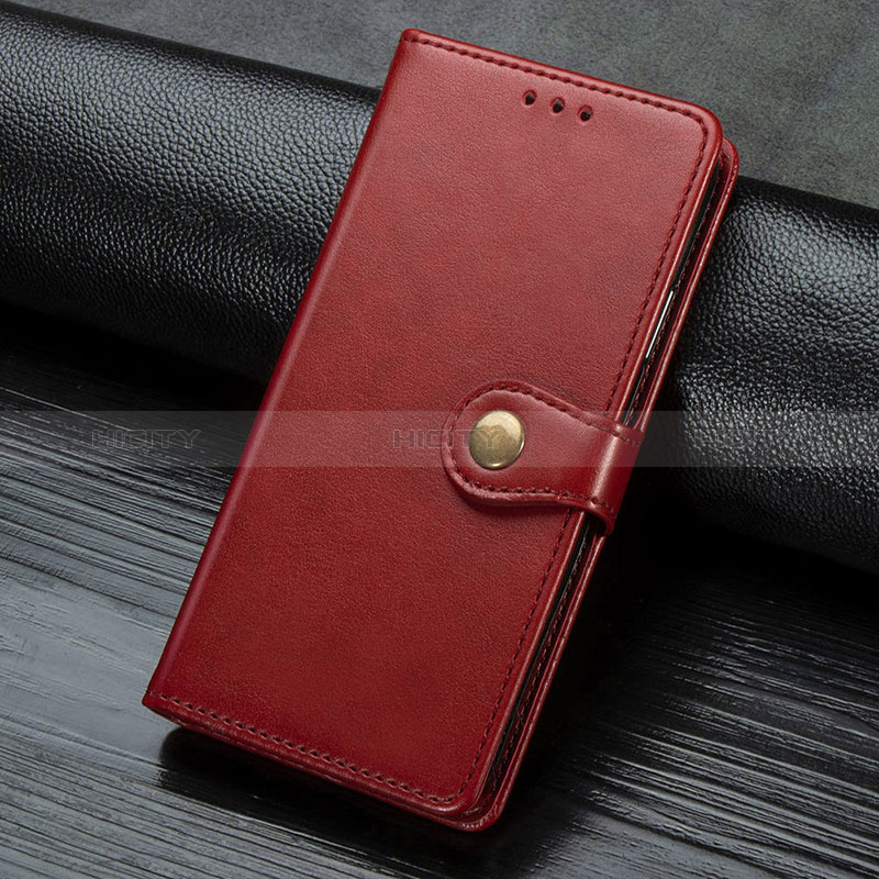 Funda de Cuero Cartera con Soporte Carcasa S07D para Google Pixel 4 Rojo