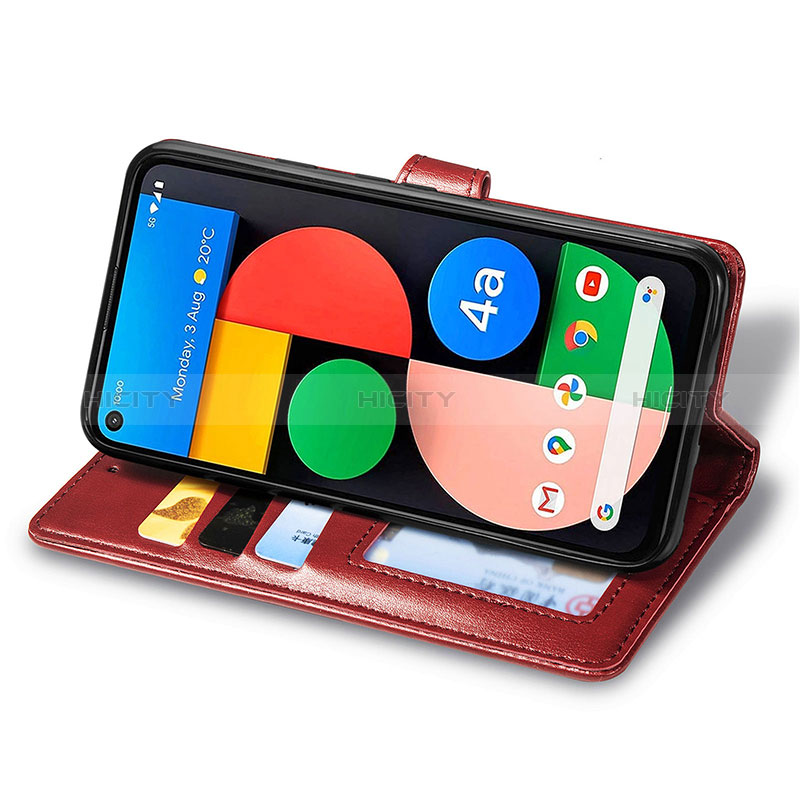 Funda de Cuero Cartera con Soporte Carcasa S07D para Google Pixel 5