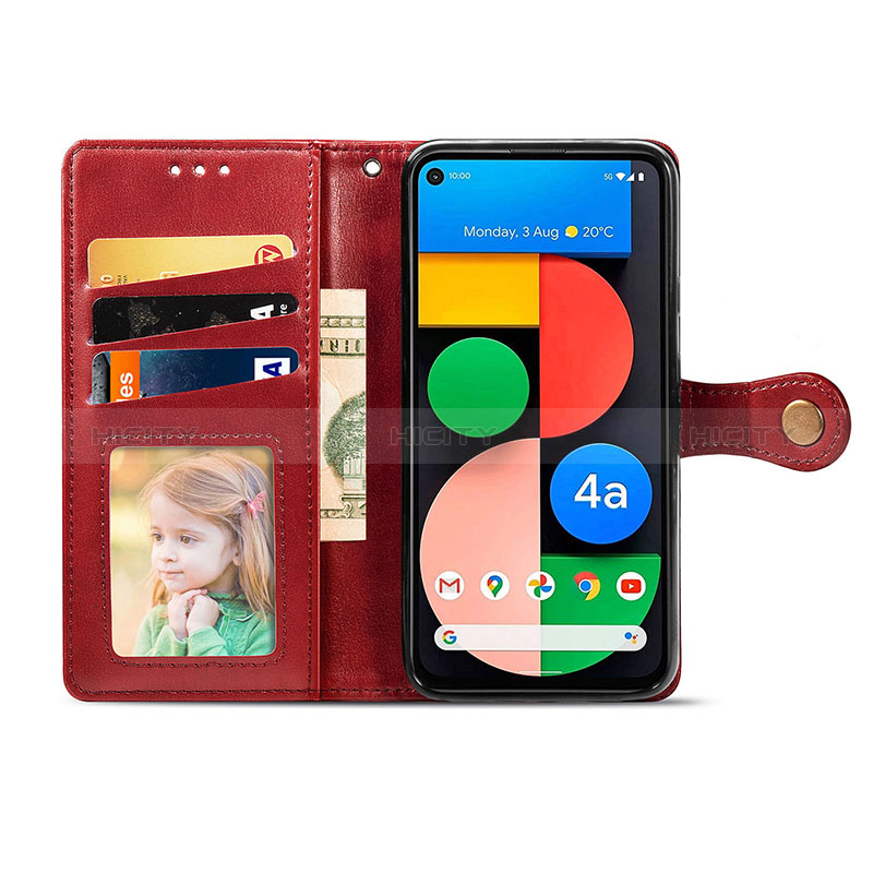 Funda de Cuero Cartera con Soporte Carcasa S07D para Google Pixel 5 XL 5G