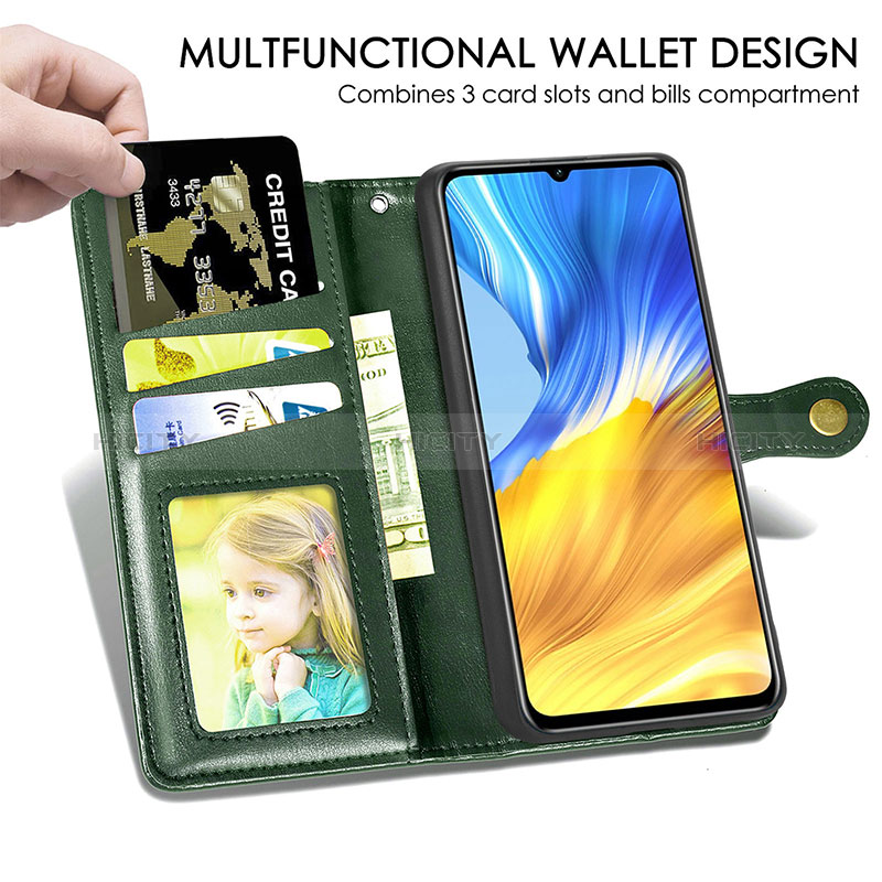 Funda de Cuero Cartera con Soporte Carcasa S07D para Huawei Honor X10 Max 5G