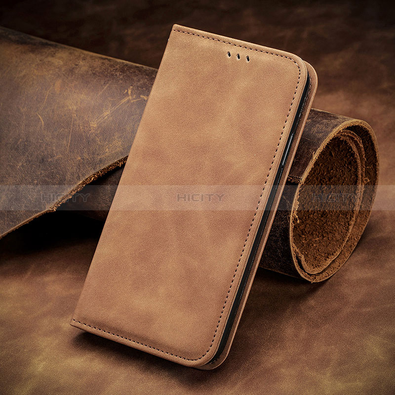 Funda de Cuero Cartera con Soporte Carcasa S08D para Huawei Nova 7 SE 5G Marron