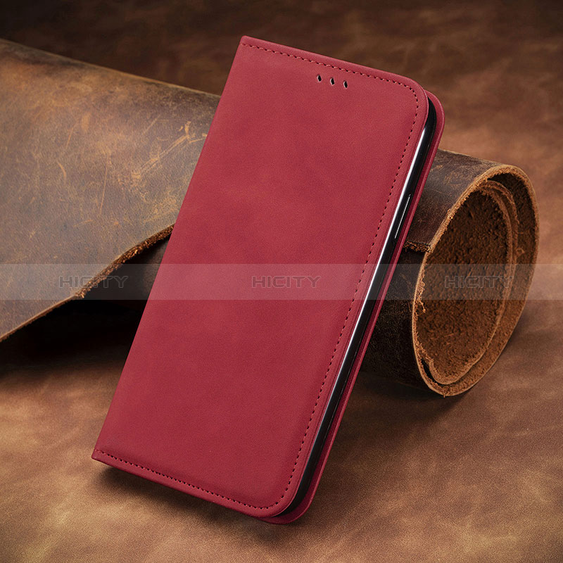 Funda de Cuero Cartera con Soporte Carcasa S08D para Huawei Nova 7 SE 5G Rojo