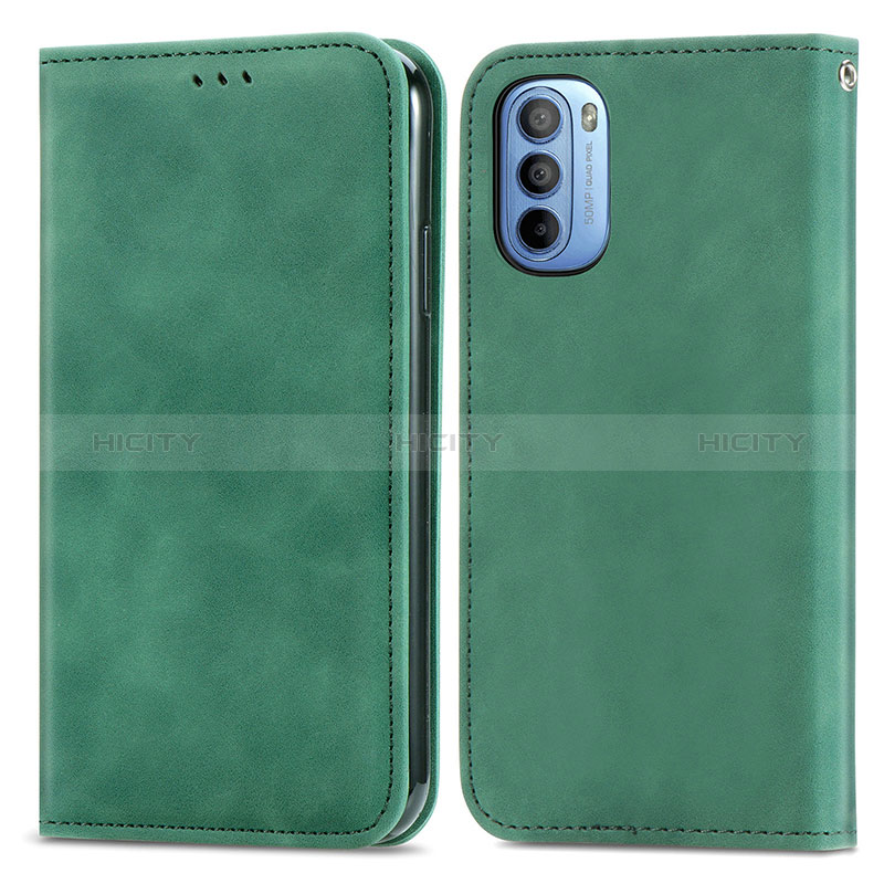 Funda de Cuero Cartera con Soporte Carcasa S08D para Motorola Moto G31 Verde