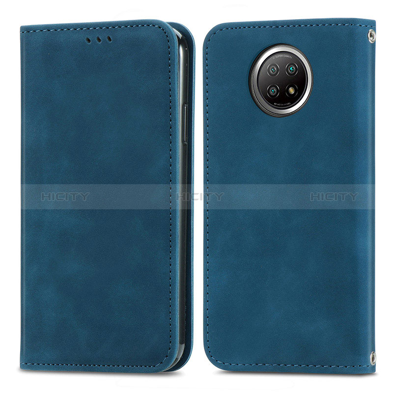 Funda de Cuero Cartera con Soporte Carcasa S08D para Xiaomi Redmi Note 9T 5G Azul