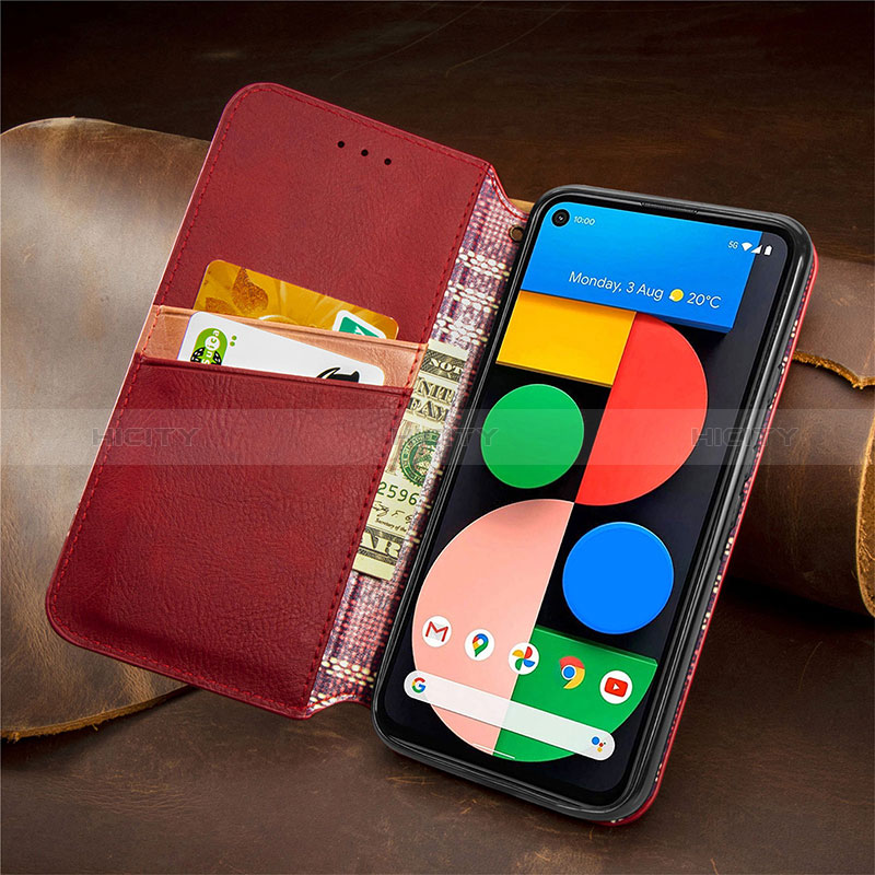 Funda de Cuero Cartera con Soporte Carcasa S09D para Google Pixel 5