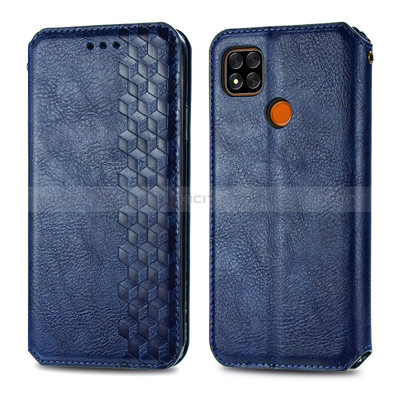 Funda de Cuero Cartera con Soporte Carcasa S09D para Xiaomi POCO C31 Azul