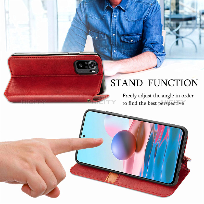 Funda de Cuero Cartera con Soporte Carcasa S09D para Xiaomi Redmi Note 10S 4G