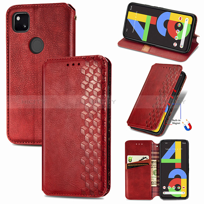 Funda de Cuero Cartera con Soporte Carcasa S10D para Google Pixel 4a