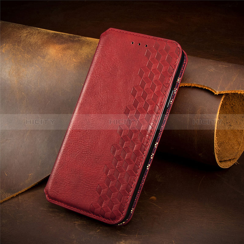 Funda de Cuero Cartera con Soporte Carcasa S10D para Google Pixel 4a Rojo