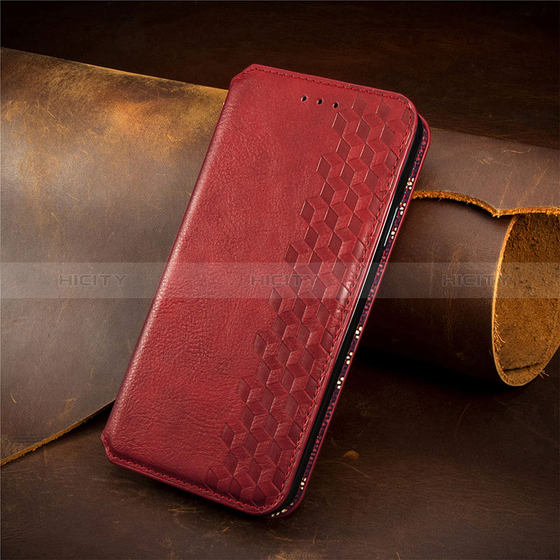 Funda de Cuero Cartera con Soporte Carcasa S10D para Huawei Honor 9X Rojo