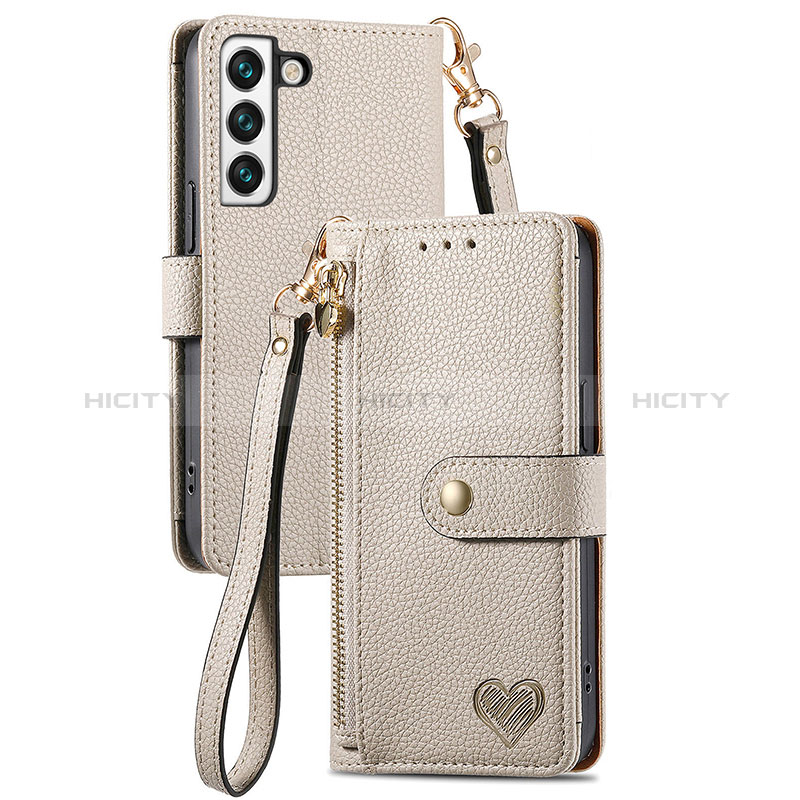 Funda de Cuero Cartera con Soporte Carcasa S16D para Samsung Galaxy S22 Plus 5G Gris