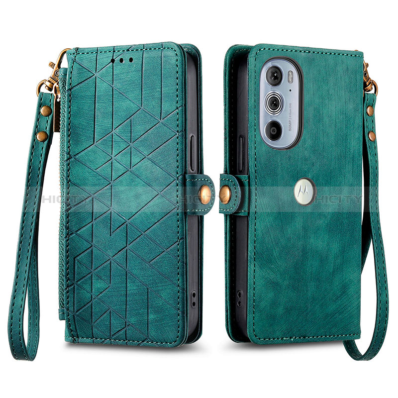 Funda de Cuero Cartera con Soporte Carcasa S17D para Motorola Moto Edge Plus (2022) 5G