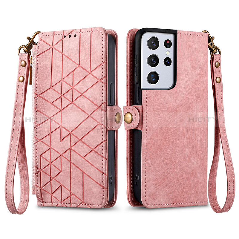 Funda de Cuero Cartera con Soporte Carcasa S17D para Samsung Galaxy S22 Ultra 5G