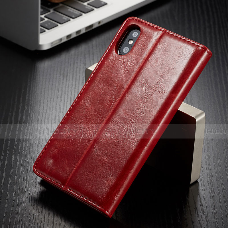 Funda de Cuero Cartera con Soporte Carcasa T01 para Apple iPhone Xs Max