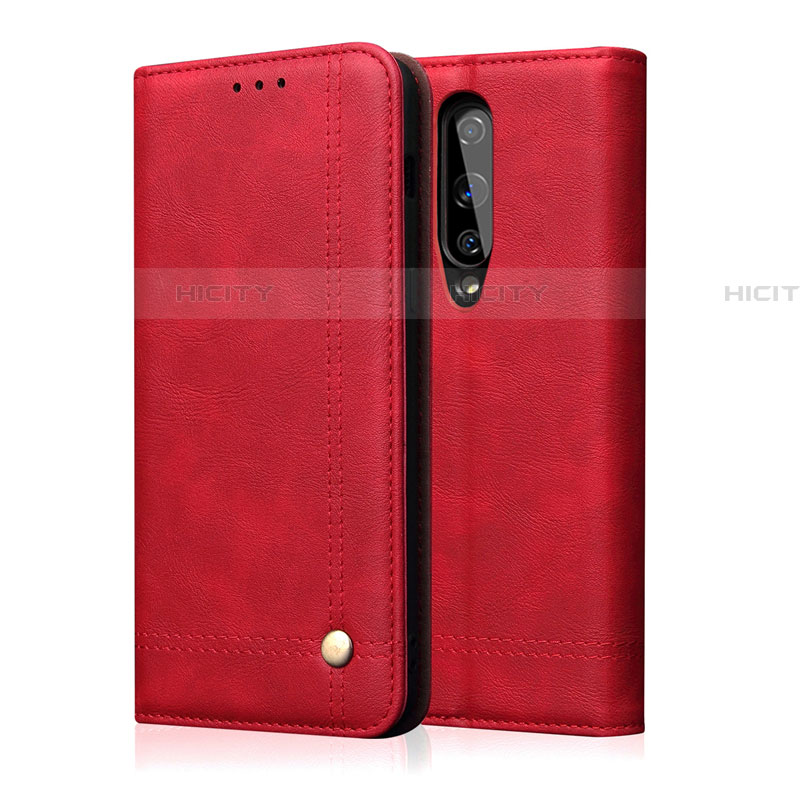 Funda de Cuero Cartera con Soporte Carcasa T01 para OnePlus 8 Rojo