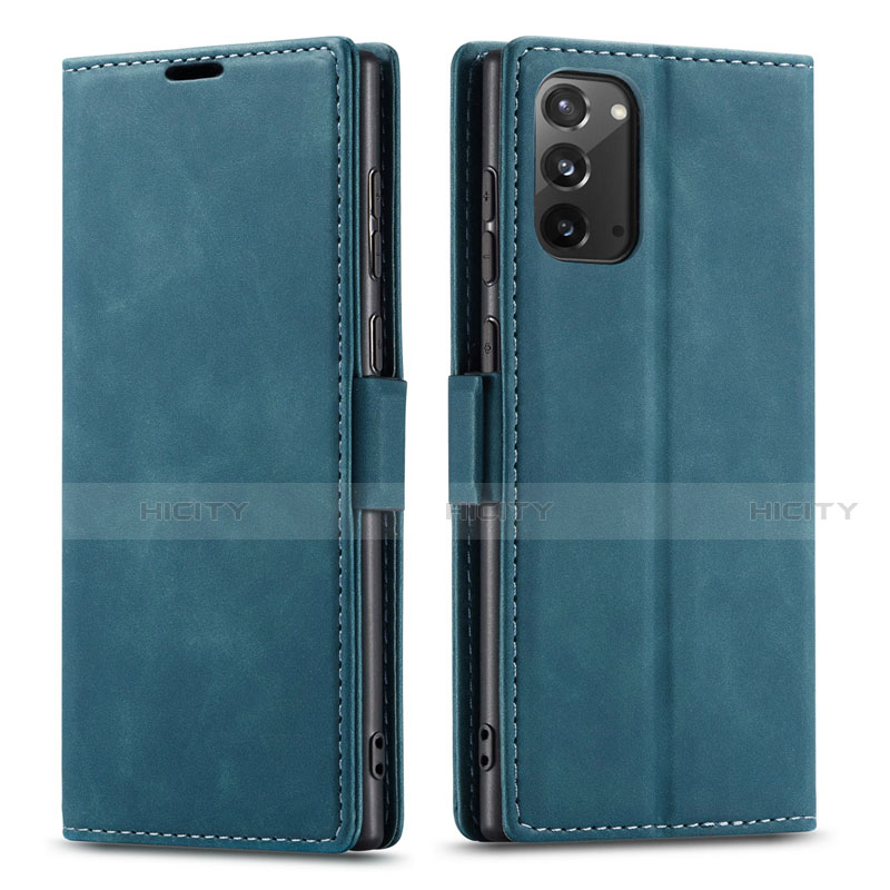 Funda de Cuero Cartera con Soporte Carcasa T01 para Samsung Galaxy Note 20 5G Azul
