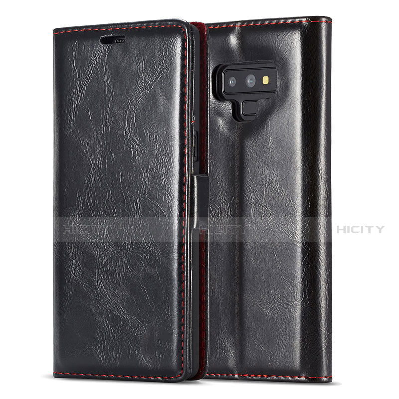 Funda de Cuero Cartera con Soporte Carcasa T01 para Samsung Galaxy Note 9 Negro