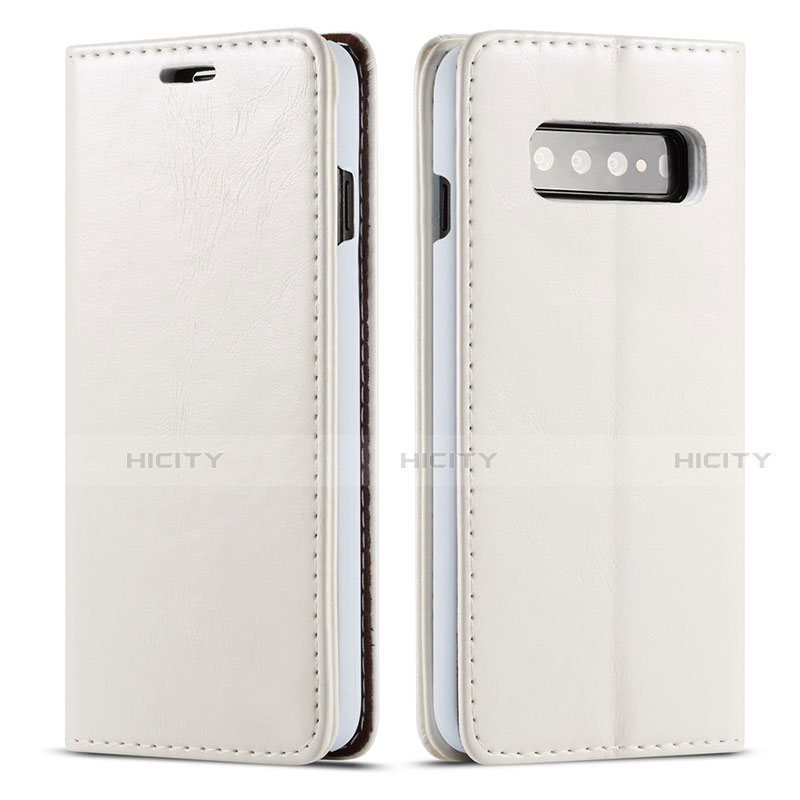 Funda de Cuero Cartera con Soporte Carcasa T01 para Samsung Galaxy S10 5G Blanco