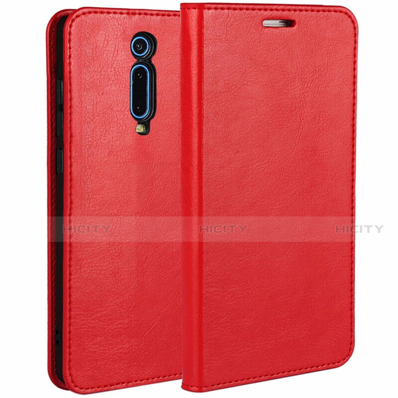 Funda de Cuero Cartera con Soporte Carcasa T01 para Xiaomi Mi 9T Pro Rojo